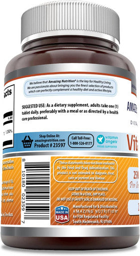 Amazing Nutrition Formulas Vitamin B6 Pyridoxine 25mg 250 Tablets Supplement | Non GMO | Gluten | Made in USA