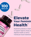 NewRhythm Probiotics for Women P-5-P Vitamin C & Organic Cranberry 100 Billion CFU 18 Strains Prebiotics & Probiotics Vaginal Probiotics for Digestive Health & PH Balance 60 Capsules