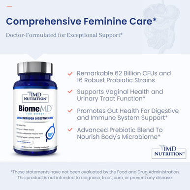 1MD Nutrition BiomeMD Probiotics 62 Billion CFUs 16 Strains 30 Capsule