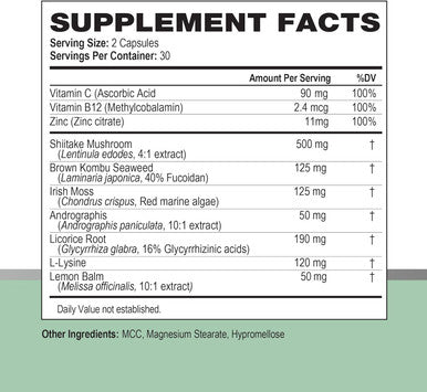 Simplix Natural Supplement To Strengthen The Immune System Respond To Outbreaks Source Of Highly Researched Mushroom & Seaweed Polysaccharides 60 Veggie Capsules (1 Pack)