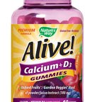 Nature'S Way Premium Daily Calcium + Vitamin D3 Gummy, Bone And Immune Support*, Strawberry And Raspberry Lemonade Flavored, 60 Gummies