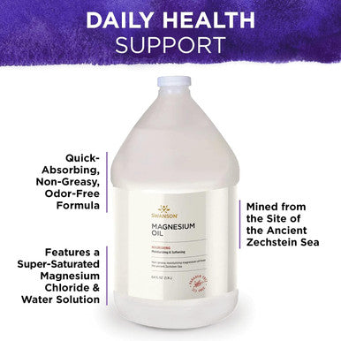 Swanson Magnesium Oil Spray Zechstein Magnesium Soothes Muscles Nourishes Skin Stress Relief Sleep Rapid Absorption Dr. Barbara Hendel's Formula 64 fl oz (1.9 l) Liquid (2 Pack)
