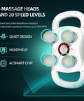 Deity Massage Gun Deep Tissue, 4-Heads Handheld Electric Body Massager, Rechargeable Percussion Massager For Pain Relief In Back, Leg, Neck, Shoulder And Body, Relax Perfect Gifts For Man Women, White