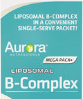 Aurora Nutrascience MegaLiposomal BComplex + Vitamin C Supports Energy Immune and Nervous System Health Gluten NonGMO SugarFree Orange Flavor 10 Single Serve Packets