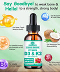WellVeraVida D3 K2 Vitamin 10000Iu, Liquid Drop Vitamin D3 With K2 (Mk-7)200Mcg Coconut Oil, 6X Stronger Than D3 K2 Sofegels, Magnesium Zinc For Absorption -K2 D3 Vitamin Supplement For Joint Teeth & Bone Health