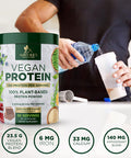Nature'S Nutrition Premium Vegan Protein Powder Creamy Chocolate Fudge - 19g & 100% Plant Based Protein & Fast Absorbing Premier Isolate for Smoothies & Shakes - Non Dairy Non Whey Soy & Gluten - 30 Servings