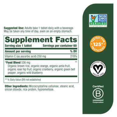 MegaFood Complex C - Immune Support - A Daily Dose Of Vitamin C Delivered With Real Food - Vegan - Non-Gmo - Gluten Free Made Without 9 Food Allergens - 60 Tabs