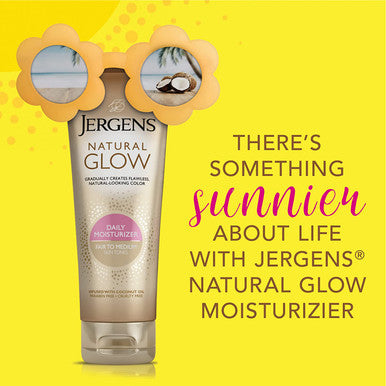 Jergens Natural Glow Sunless Tanning Lotion, Self Tanner, Fair to Medium Skin Tone, Daily Moisturizer, 7.5 Ounce, featuring Antioxidants and Vitamin E (Packaging May Vary)