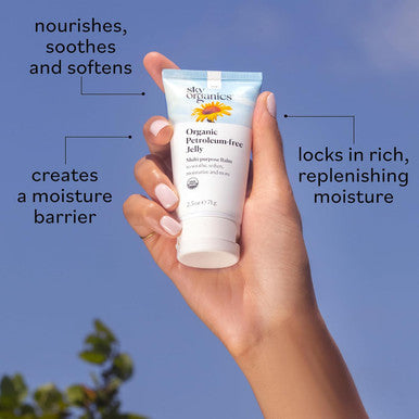 Sky Organics Organic Petroleum- Jelly, Multi-Purpose Skin Care Balm With Organic Shea Butter, Coconut Oil, Olive Oil & Vitamin E, Moisturizing Lip Balm & Moisturizer For Dry Skin, 2.5 Oz W Ebook