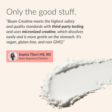 Beam Creatine Monohydrate Powder 5g Micronized Creatine Monohydrate Flavored Creatine for Women & Men Muscle Strength Growth & Cognitive Support Raspberry Lemon Flavor 30 Servings