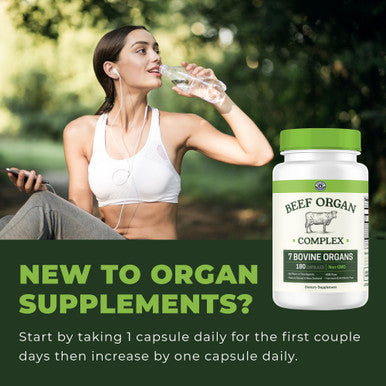 Left Coast Performance Beef Organ Supplement Grass Fed - 7 Beef Organs Complex from New Zealand - Liver Heart Pancreas Kidney Lung Spleen Bone Marrow - Non-GMO No Fillers Hormone & Antibiotic Free - Carnivore Diet - 180ct