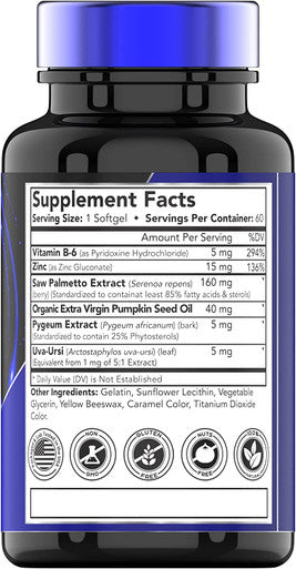 Saw Palmetto Complex with Pygeum Extract, Pumpkin Seed Oil, Vitamin B-6, Zinc, & Uva-Ursi | Prostate Supplement for Men* | Supports Hair Growth* & Urinary Tract Health* | by TNVitamins
