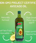 Galil 100% Pure Avocado Oil - High Smoke Point 500Ã‚Â°F Non-GMO, Vegan, Halal Certified - Perfect for Cooking, Baking, SautÃƒÂ©ing, Dressings & Marinades, Rich in Healthy Fats - 1 Liter Glass Bottle