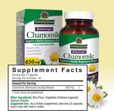 Nature'S Answer Chamomile Flower 90 Vegetarian Capsules | Relaxation Support | Helps with Digestion | Natural Calming Aid (Pack of 1)