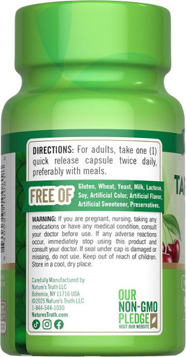 Nature's Truth Tart Cherry Extract Capsules Non-Gmo & Gluten Supplement 90 Count