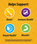Nature's Way Premium Calcium + D3 Gummy + Orchard Fruits/Garden Veggies Blend, 60 Cherry & Strawberry Gummies