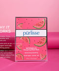 purlisse Watermelon Energizing Sheet Mask Cruelty clean Paraben Sulfate Packed with Vitamins A B C Aloe Vera calms skin Pack of 6