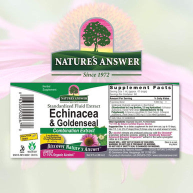 Nature'S Answer Echinacea & Goldenseal with Organic Alcohol 2-Fluid Ounces | Promotes Overall Wellness | Natural Immune Booster | Inflammatory Reducer