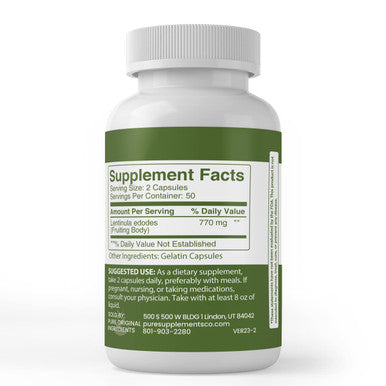 PURE ORIGINAL INGREDIENTS Shiitake Mushroom Extract (100 Capsules) Always Pure, No Additives Or Fillers, Lab Verified