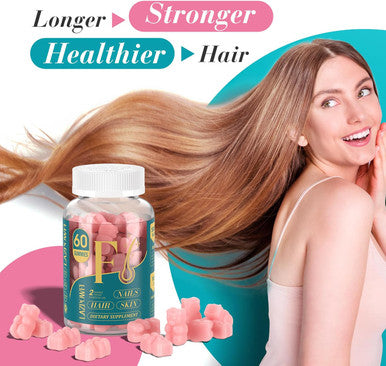Biotin Gummies -Hair Skin And Nails Vitamins For Men & Women, Vegan Vitamin B7, Supports Hair Growth And Stronger Nails,30 Day Supply - Raspberry-60 Count
