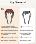 Cili Cordless Neck Massager With Heat, 4D Shiatsu Neck Shoulder Massager Deep Tissue Neck Back Massager Pillow, Wider Massage Head & More Heating Area, For Dad Mom