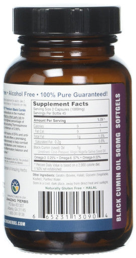 Amazing Herbs Oil Black Seed Prem 500Mg
