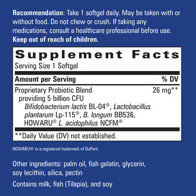 Nature's Way Probiotic Pearls Elite 5 Billion Active Probiotics, Shelf Stable, 30 Softgels