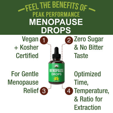 Menopause Supplements 7-In-1 Liquid Drops. 7 Herbal Ingredients For Hot Flashes Menopause Relief. Vegan, Zero Sugar Support