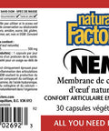 Natural Factors NEM Natural Eggshell Membrane Promotes Joint Comfort and Flexibility 30 Capsules