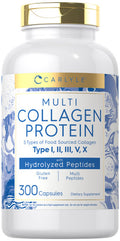 Carlyle Multi Collagen Protein Capsules 2000Mg | 300 Count | Type I, Ii, Iii, V, X | Collagen Peptide Pills | Keto & Paleo Friend
