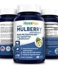 NusaPure White Mulberry Leaf Extract 5,000mg 180 Veggie Caps (Vegetarian, with Bioperine)