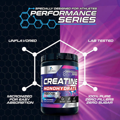 Nature'S Nutrition Micronized Creatine Monohydrate Powder - Unflavored Creatine Powder 5000mg Per Serv (5g) Amino Acid Supplement Supports Muscle Building & ATP Cellular Energy - Keto Friendly - 60 Servings