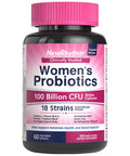 NewRhythm Probiotics for Women P-5-P Vitamin C & Organic Cranberry 100 Billion CFU 18 Strains Prebiotics & Probiotics Vaginal Probiotics for Digestive Health & PH Balance 60 Capsules