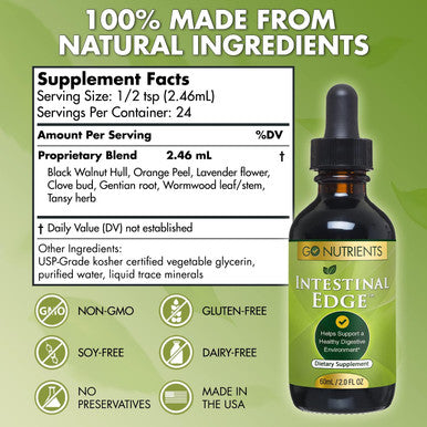 Go Nutrients Intestinal Edge Gut Detox Cleanse For Humans: Enhance Digestive Health, Boost Energy, Clear Skin With Black Walnut