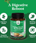 Natures Craft Colon Cleanser & Detox - Lactobacillus Acidophilus Probiotic Supplement Body Cleanse - Psyllium Husk Capsules Gut Health Supplement
