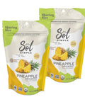Sol Simple Solar Dried Pineapple Snack, Gluten & Preservative Free, No Sugar Added, USDA Organic, Non-GMO, Vegan & Kosher, Ethical Trade From Nicaraguan Farmers, 6oz, Pack of 2