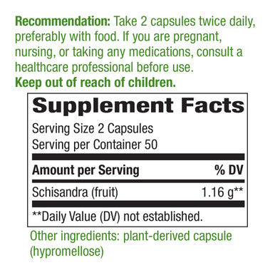 Nature's Way Schizandra Capsules, Fruit, 100 Count (Pack of 2)