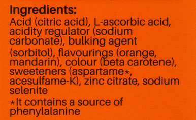 Sunshine Nutrition Immune Support Orange Effervescent 20 Tablets