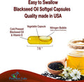 YUMMYVITE Cold Pressed Black Seed Oil - 120 Capsules, Premium Nigella Sativa Pure Black Cumin Seed Oil With Vitamin E, For Hair, Skin & Immune Health - Non-Gmo 120 Capsules