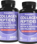 27-In-1 Hair Skin And Nails Vitamins (6810Mg) W/Biotin 10000Mcg - Collagen Supplements For Men And Women Hair Growth Vitamins, Keratin Supplements With Probiotics, Saw Palmetto (90 Ct, Pack Of 2)