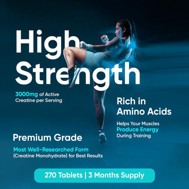 Weightworld Creatine Monohydrate Tablets 3000mg - 270 Creatine Tablets - Gym Supplement for Men & Women - Creatine Monohydrate Powder Alternative - Vegan & Keto Unflavoured Energy Supplement for Workout