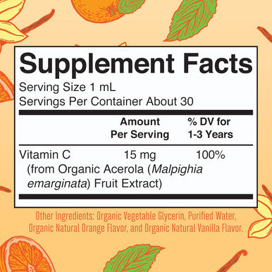 Maryruth Organics Toddler Vitamin C Drops | USDA Organic Vitamin C Liquid Drops for Toddler | Ages 1-3 Years | Vitamin for Immune Support & Overall Health | Vegan | Non-GMO | Gluten | 30 Servings
