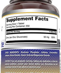 Amazing Nutrition Formulas Zinc Gluconate 50mg 250 Tablets Supplement | Non-GMO | Gluten | Made in USA