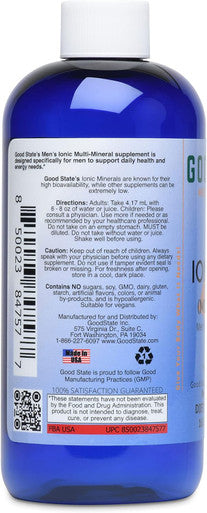 Good State Ionic Man Men'S Liquid Ionic Multi Mineral Vegan Dietary Supplement 15 Different Minerals (8 Oz.)