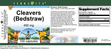 Terravita Cleavers (Bedstraw) - 450 Mg (100 Capsules, Zin: 511725)