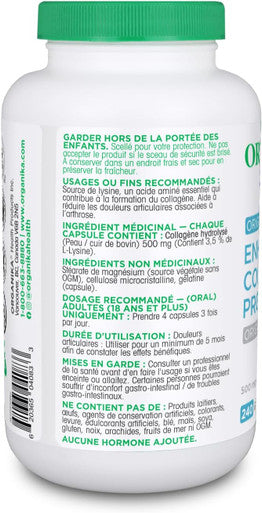 Organika Enhanced Collagen Protein Capsules - For Healthy Hair, Skin, Nails, Joints - Hydrolyzed For Better Absorption Grass-Fed, Non-Gmo - 240 Capsules
