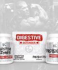 Rich Piana 5% Nutrition Digestive Defender | Probio-75 & Digestive Enzymes Digestion Supplement | Premium Quality Digestive Enzymes with Probiotics and Prebiotic Fiber | 120 Gelatin Capsules (30 Svgs)