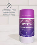 Crystal Magnesium Solid Stick Natural Deodorant NonIrritating Aluminum Deodorant for Men or Women Safely and Effectively Fights Odor Lavender Rosemary 2.5 oz