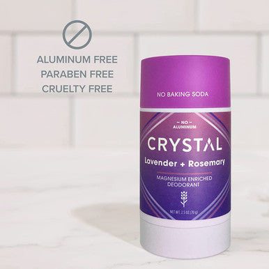 Crystal Magnesium Solid Stick Natural Deodorant NonIrritating Aluminum Deodorant for Men or Women Safely and Effectively Fights Odor Lavender Rosemary 2.5 oz