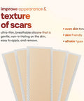 10 Pack Silicone Sheets For Scars, Post Surgery, Tummy Tuck, C-Section Recovery, Keloid Bump Removal, Stretch Marks Removal, Face Acne, Silicone Tape For Scars, Silicone Scar Sheets, (6 X 1.6 )